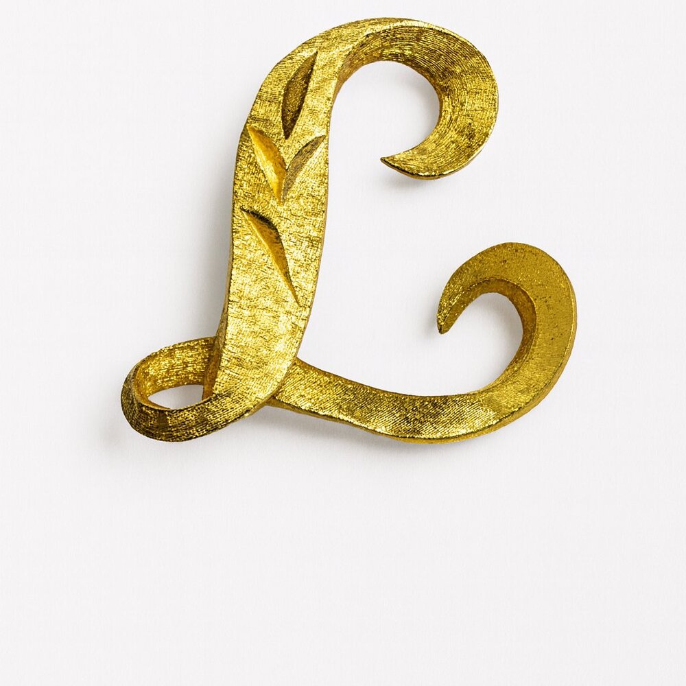 Vintage Mamselle Gold-Tone‎ Script Initial “L” Brooch